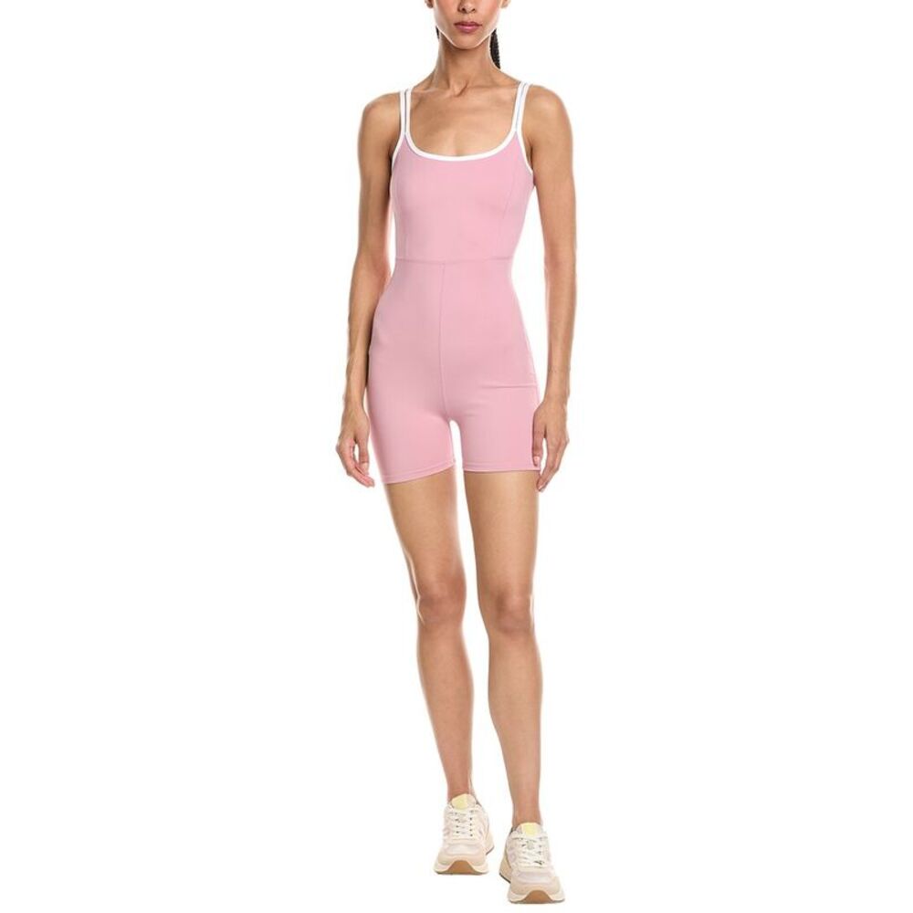 Marion Womens  3.5In Double Straps Spaghetti Activewear Romper, Pink